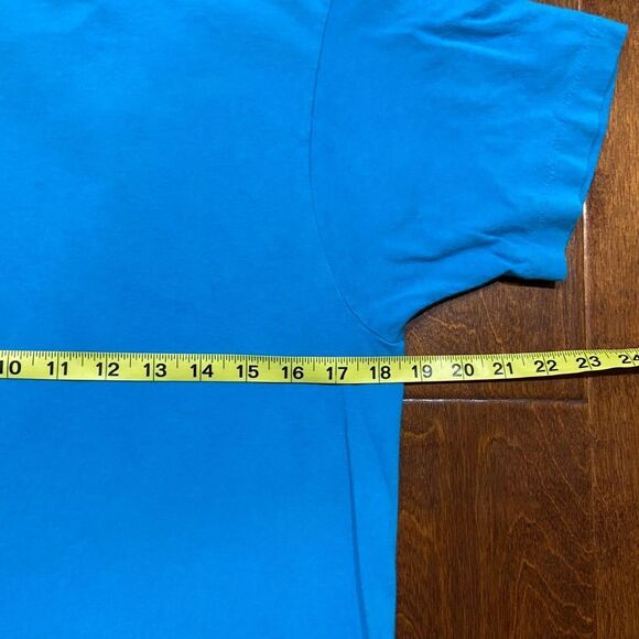 Fruit Of The Loom Vintage Single Stitch Teal Blue Pocket Tee Men's Size Large - Picture 7 of 8